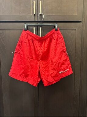 Champion Men's Bright Red Athletic Swim/Training Shorts